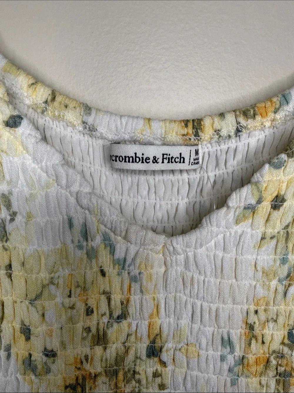 Abercrombie & Fitch White Maxi Dress with Yellow Floral Print